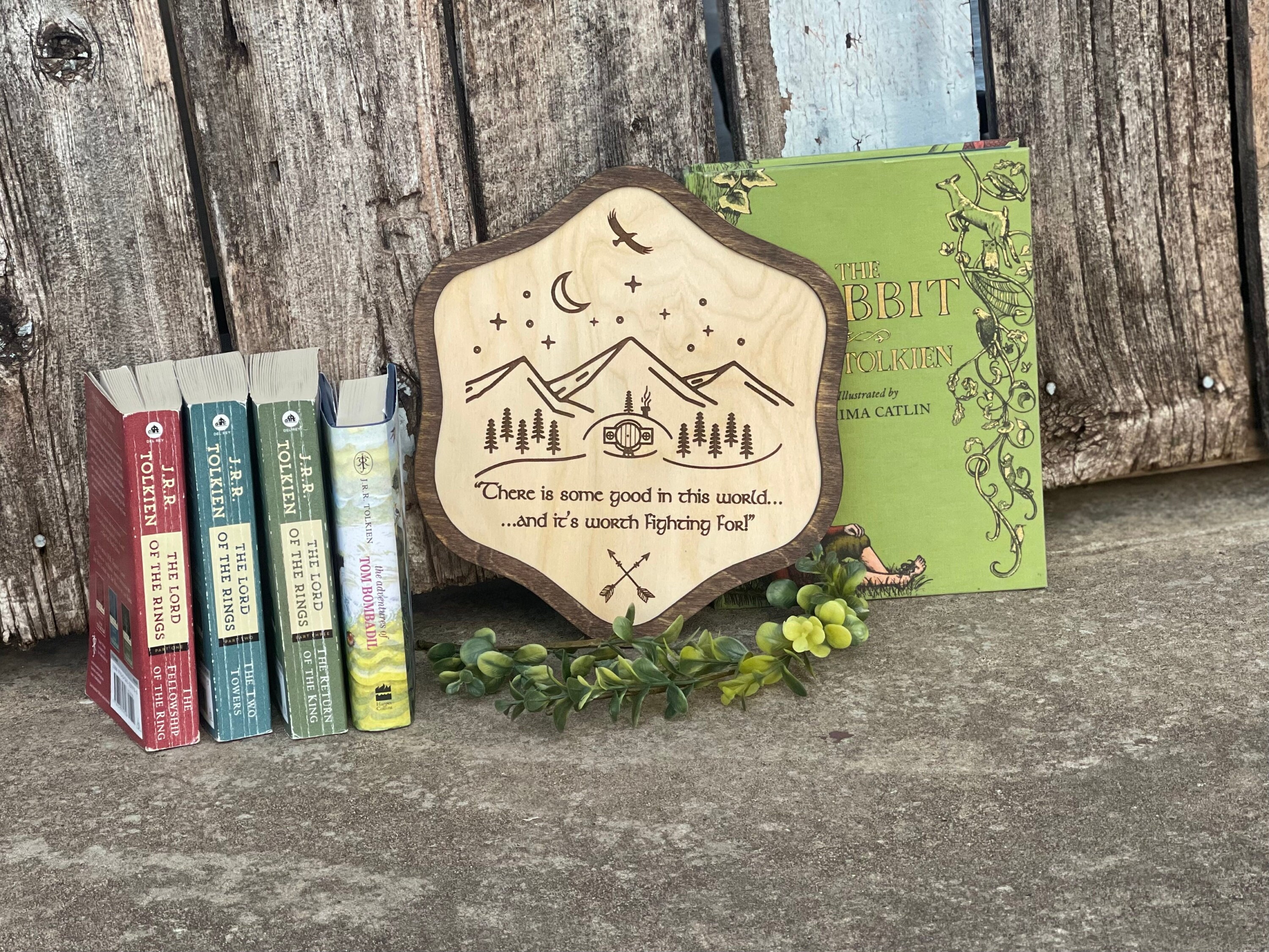 Good In This World Worth Fighting For Wood Engraved Sign. Fantasy Ring Wizard ShirenSign Decor with Mountains.