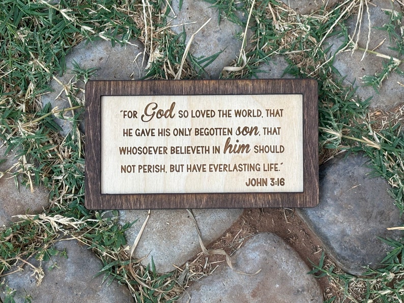 John 3:16 Wood Sign | Christian Home Décor | Inspirational Scripture ...