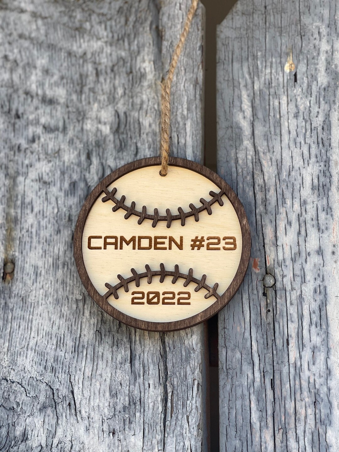 Personalized 3D Baseball/softball Christmas Ornament Custom Name