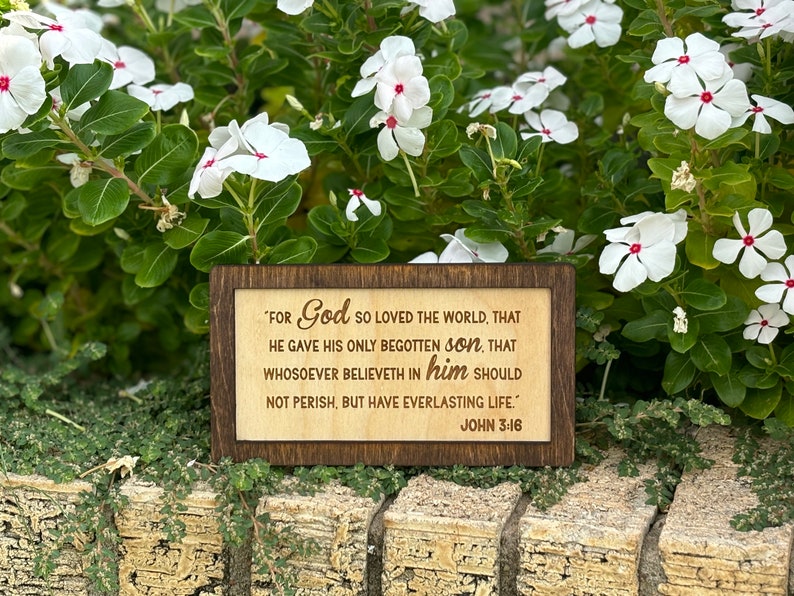 John 3:16 Wood Sign | Christian Home Décor | Inspirational Scripture ...