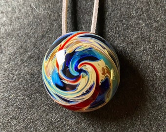 Spiral Galaxy Borosilicate Glass Pendant