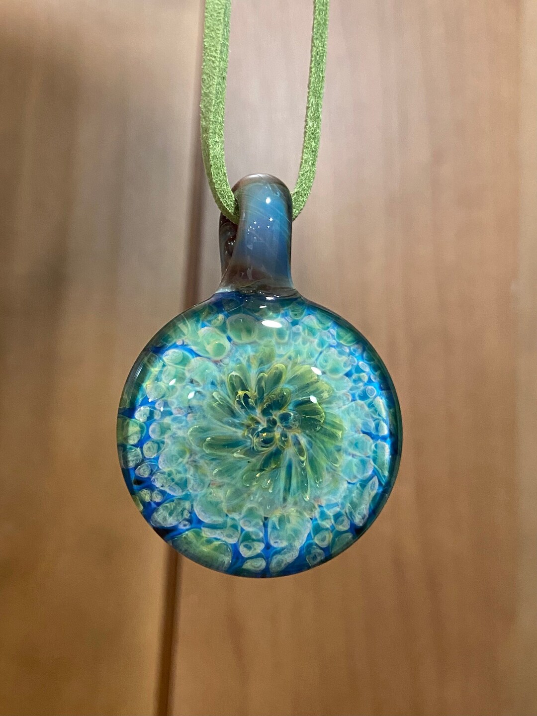 Frit Implosion Borosilicate Glass Pendant Etsy