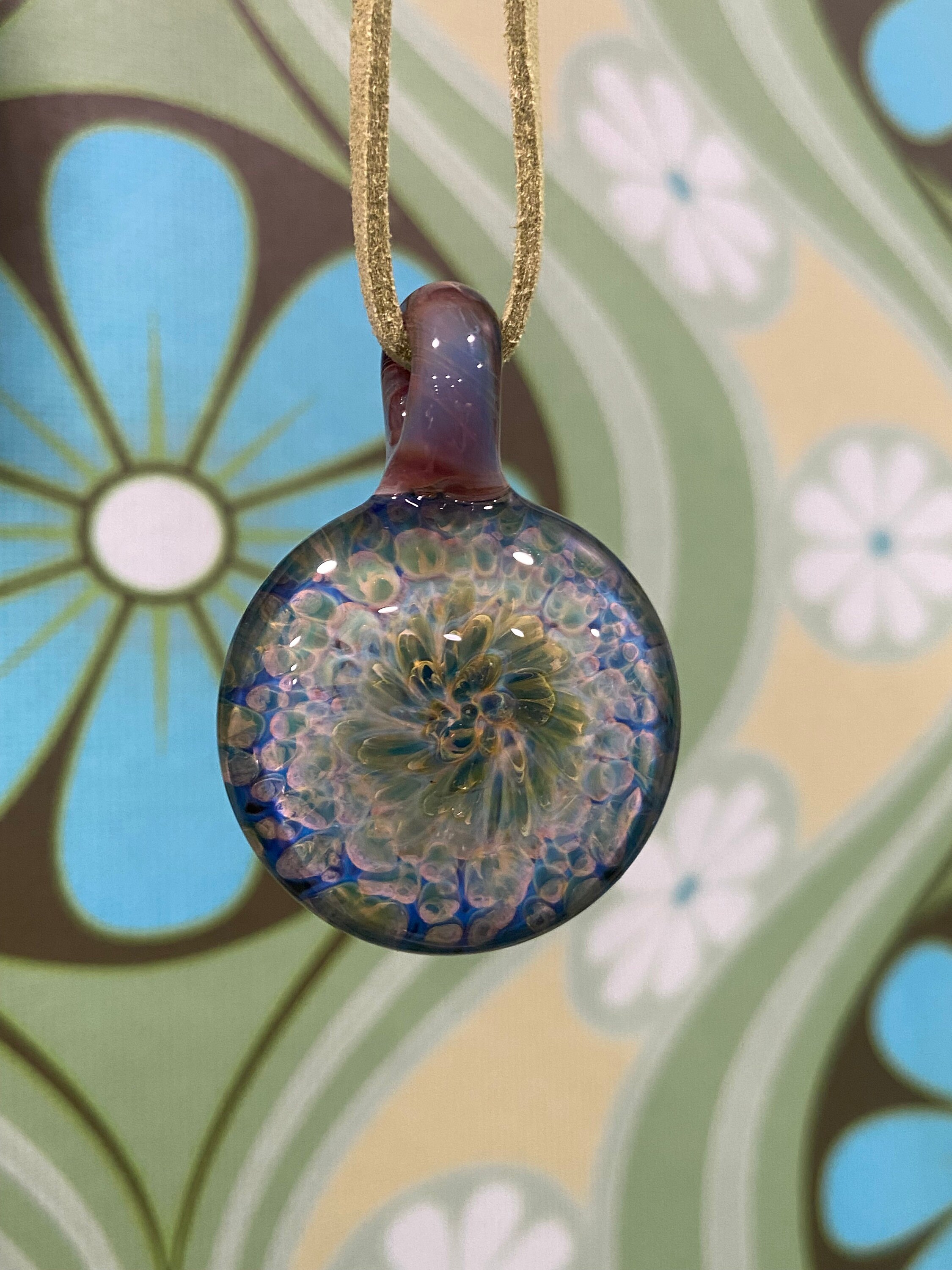 Frit Implosion Borosilicate Glass Pendant Etsy