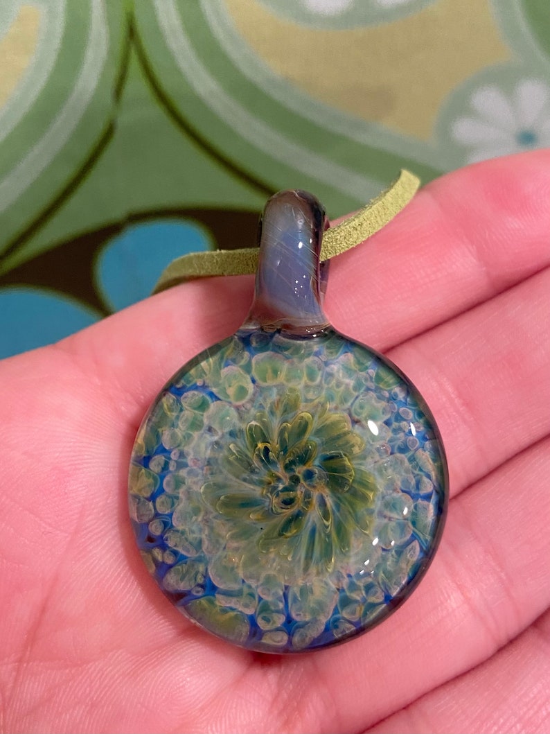 Frit Implosion Borosilicate Glass Pendant Etsy