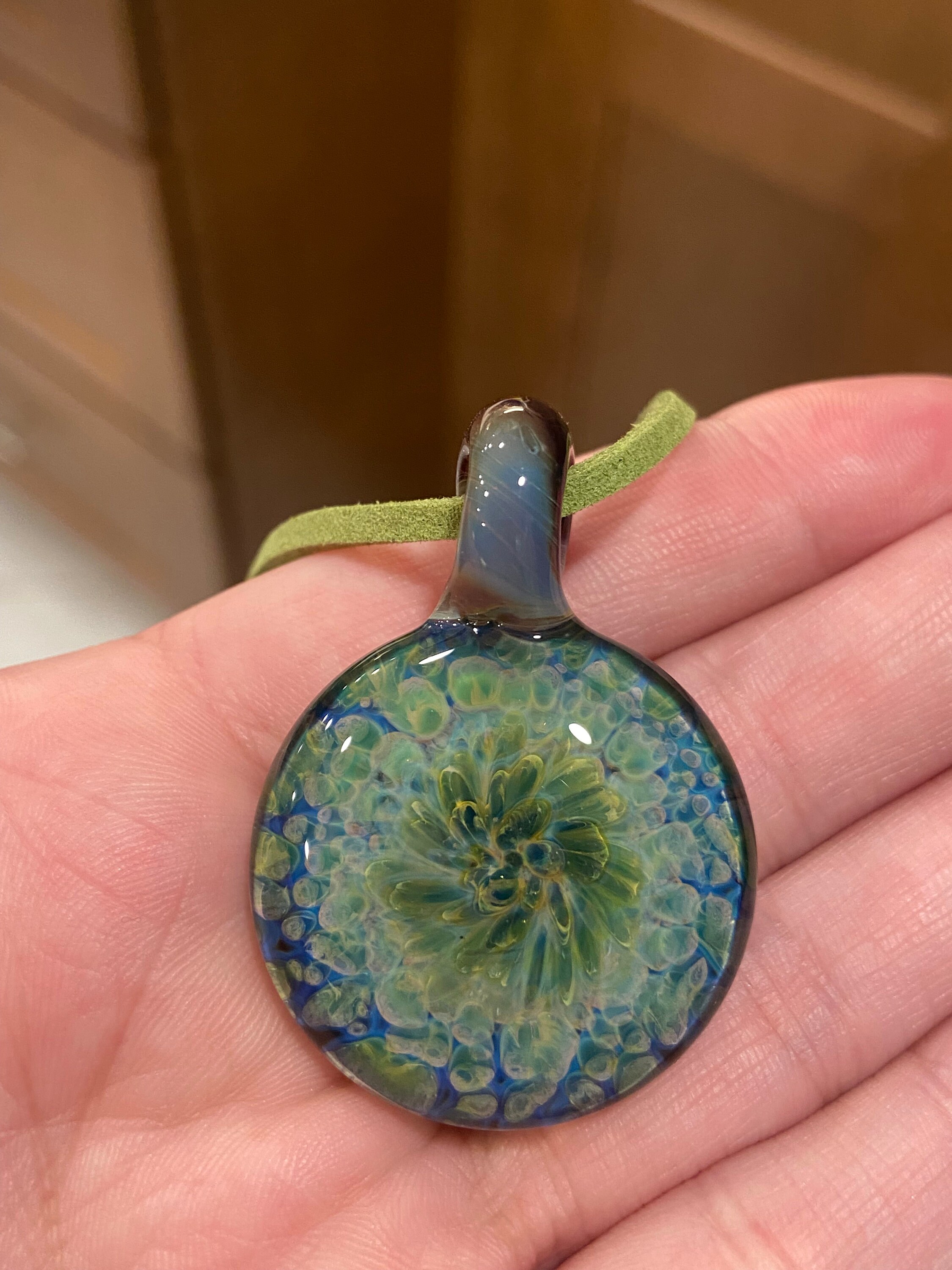 Frit Implosion Borosilicate Glass Pendant Etsy