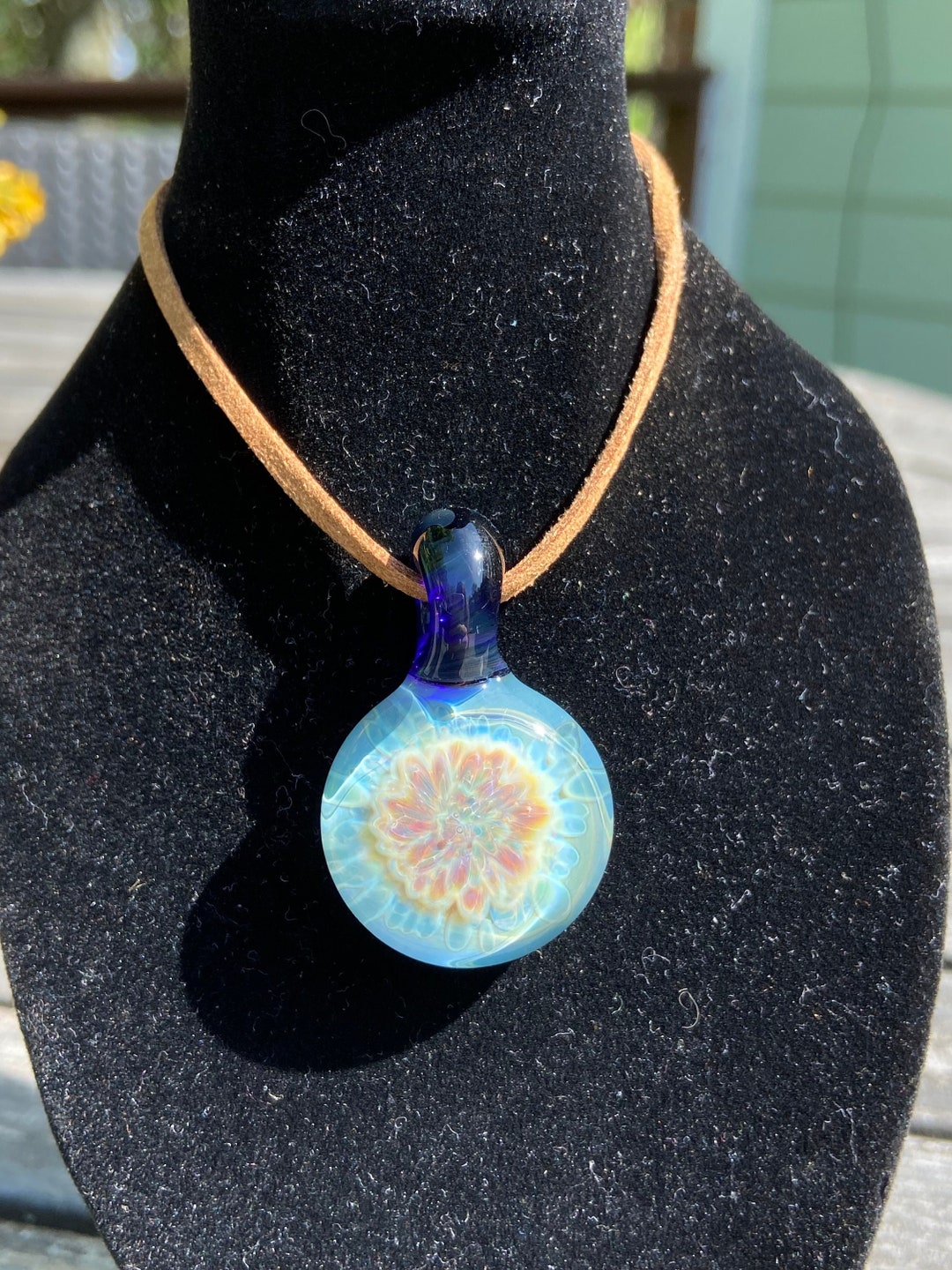 Frit Implosion Borosilicate Glass Pendant Etsy