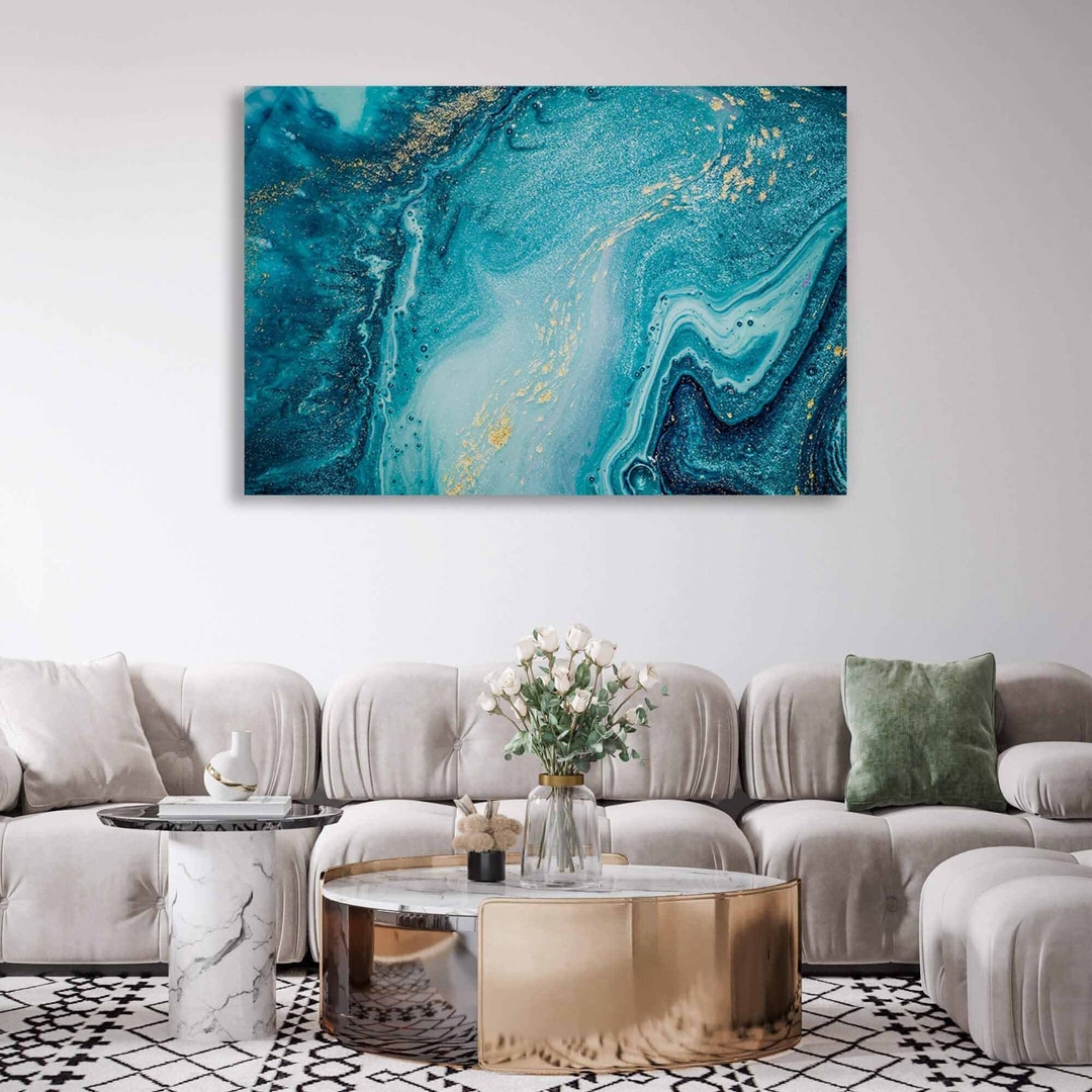 Abstract Blue Ocean Canvas Wall Art Prints, Canvas Wall Decor, Modern ...