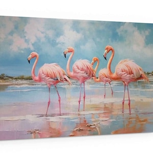 Whimsical Pink Flamingo Wall Art, Stylish Decor Print for Living Room & Bedroom
