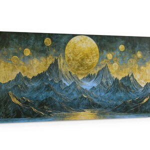 Moonlit Mountain Night Canvas Wall Art | Tranquil Nature Landscape Wall Art | Serene Nocturnal Scenic Decor Large Framed Art Prints