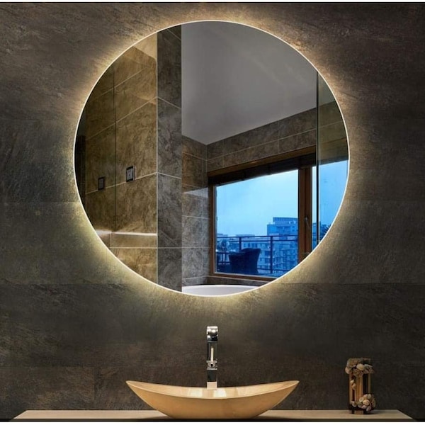 Bathroom, Washbasin Mirror, Led, Decorative Mirror,Round Mirror, Led Mirror, Mirror,Touch Led , Touch Switch