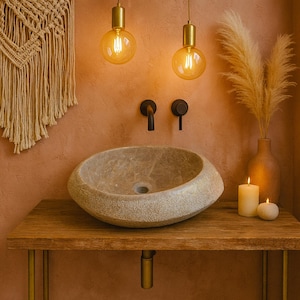 Elegant Stone Washbasin: Minimalist Bathroom Vanity (40x55x14cm)