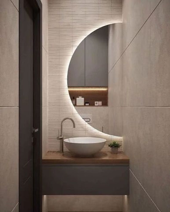 Basin mirror cheap with light