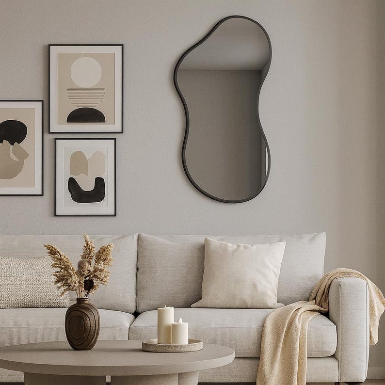 Wavy Full Length Mirror: Modern Asymmetrical Wall Decor - Etsy