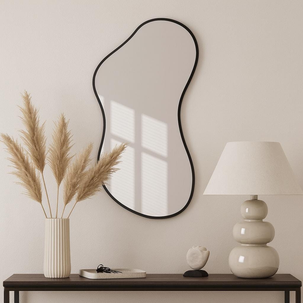 Wavy Full Length Mirror: Modern Asymmetrical Wall Decor - Etsy