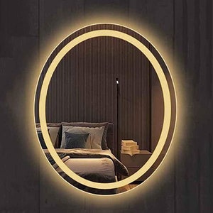 Bathroom, Washbasin Mirror,Oval Mirror,Oval, Led Mirror, Led, Decorative Mirror, Led Mirror, Mirror,Touch Led , Touch Switch image 1