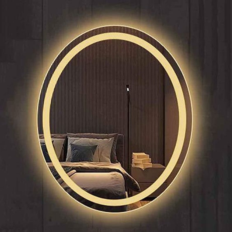 Bathroom, Washbasin Mirror,Oval Mirror,Oval, Led Mirror, Led, Decorative Mirror, Led Mirror, Mirror,Touch Led , Touch Switch image 1