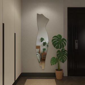 Asymmetrical Irregular Mirror – Unique Modern Wall Art, Entryway & Bathroom Decor