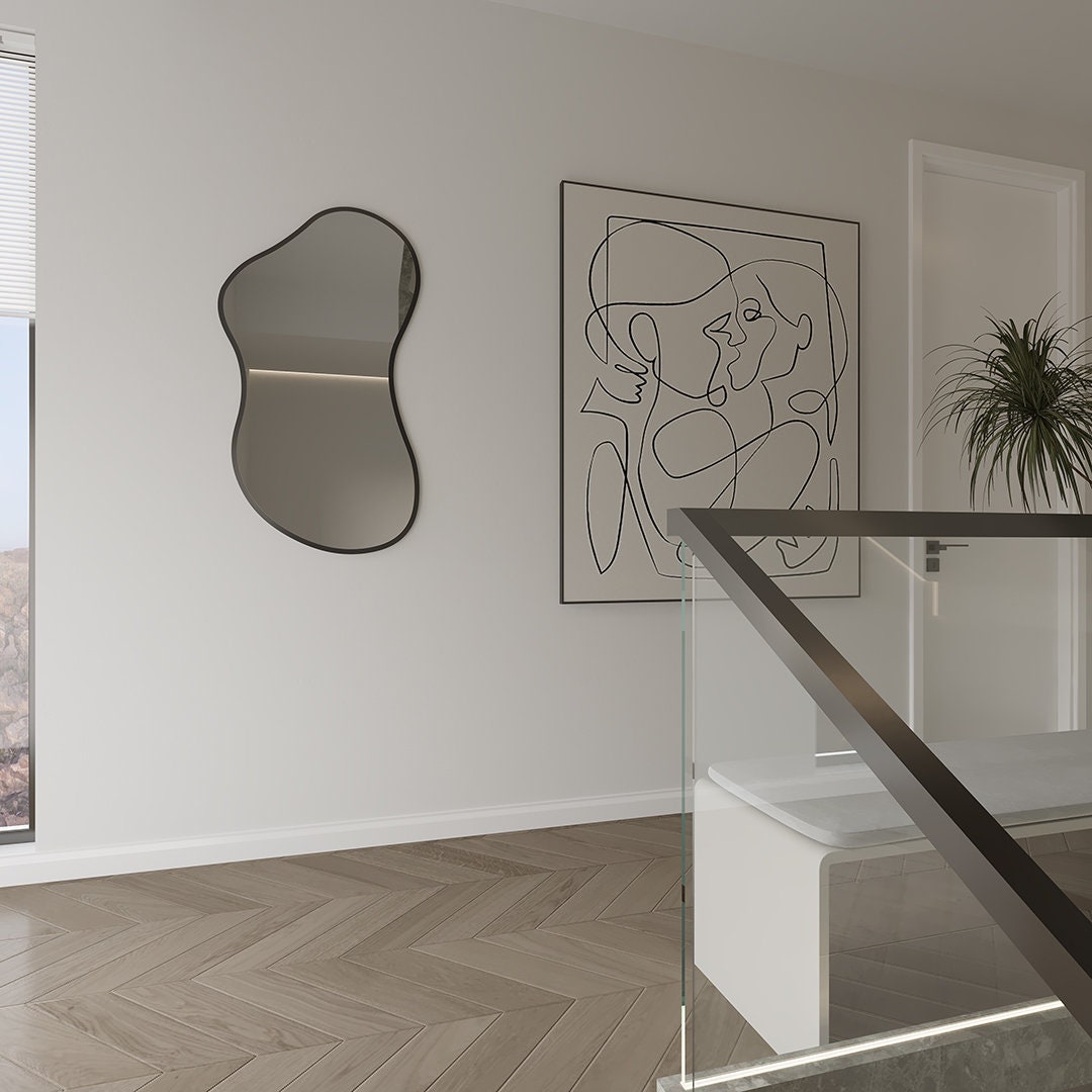 Wavy Full Length Mirror: Modern Asymmetrical Wall Decor - Etsy