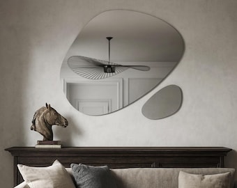 Asymmetrical Wavy Mirror Set: Modern Organic Wall Decor