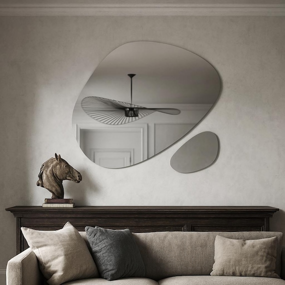 Asymmetrical Wavy Mirror Set: Modern Organic Wall Decor