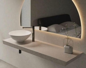 Horizontal Radius Mirror,Bathroom, Washbasin Mirror, Led, Decorative Mirror, Led Mirror, Mirror,Touch Led , Touch Switch