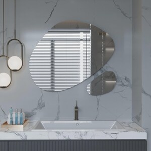 Set di specchi ondulati asimmetrici: decorazione murale organica moderna immagine 7