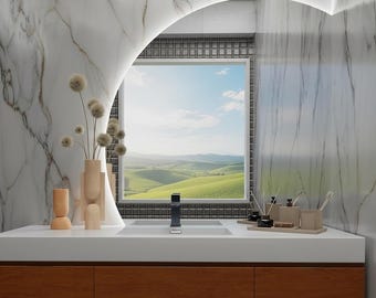 LED-wandspiegel halve maan: achtergrondverlichting make-updecor - moderne halverlichting