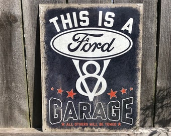 Ford Signs Ford V8 Signs Ford Garage Signs for Men Gifts for Boyfriend Garage Wall Decor Gifts for Dad Gifts for Uncle Gifts for Grandpa