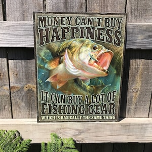 Fishing Signs Gifts for Fishermen Fishing Gifts for Boyfriend Cabin Signs Lake House Signs Cabin Wall Decor Man Cave Garage Signs for Men