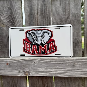 Bama Vanity Plate University of Alabama Crimson Tide License Plate Front of Truck UA College Acceptance Gifts High School Graduation Party