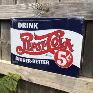 Licensed Pepsi Sign Pepsi Cola Signs Bar Sign Bar Signs Soda Signs Soda Pop Advertising Drink Pepsi Cola Bigger Better Pepsi Signs Pepsi Ads