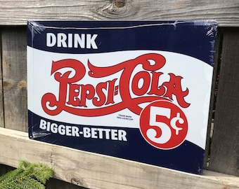 Licensed Pepsi Sign Pepsi Cola Signs Bar Sign Bar Signs Soda Signs Soda Pop Advertising Drink Pepsi Cola Bigger Better Pepsi Signs Pepsi Ads