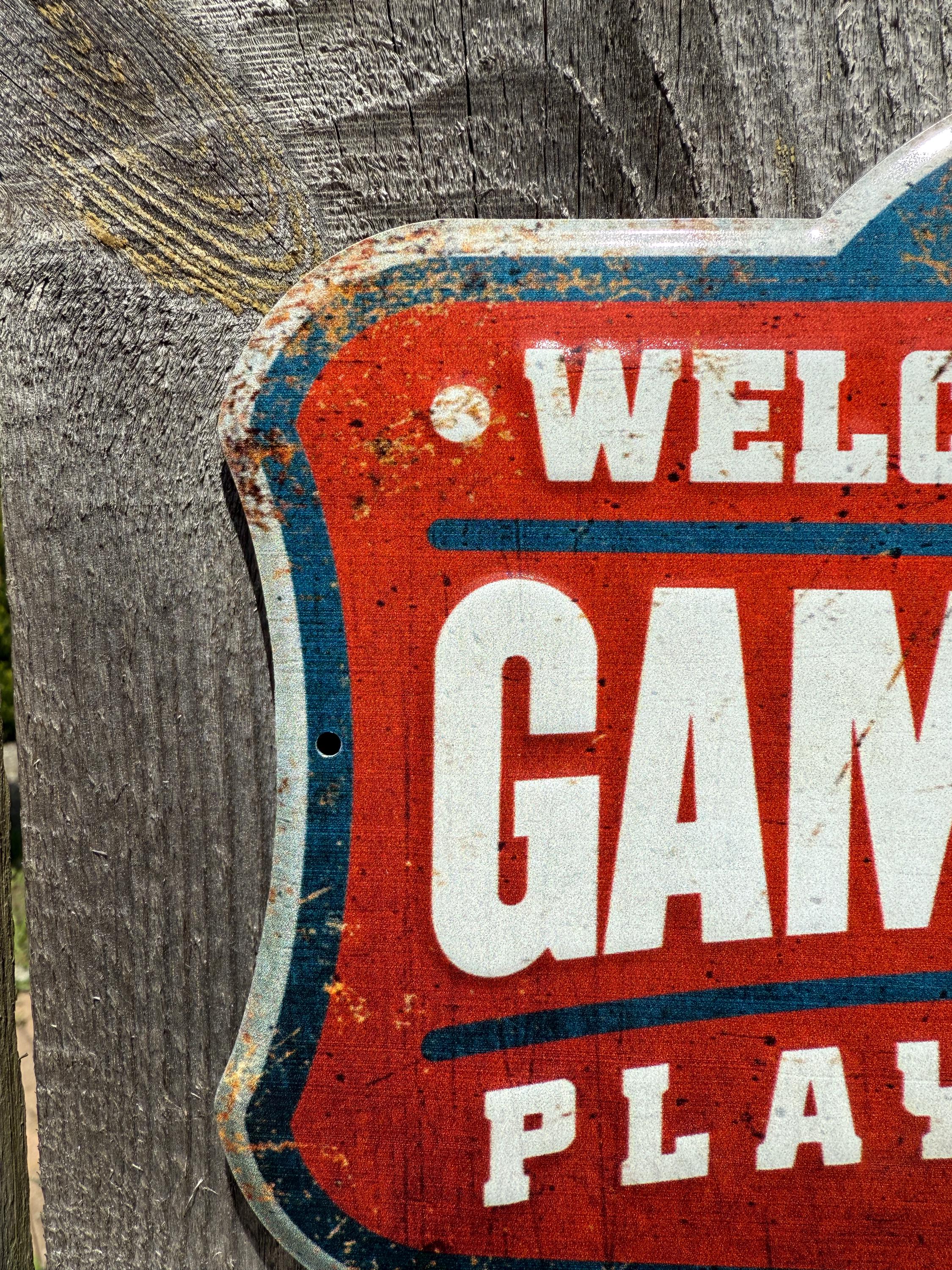 Small Win Sign Game Room Sign Small Tin Sign Housewarming Gifts for Kids Gameroom Wall ...