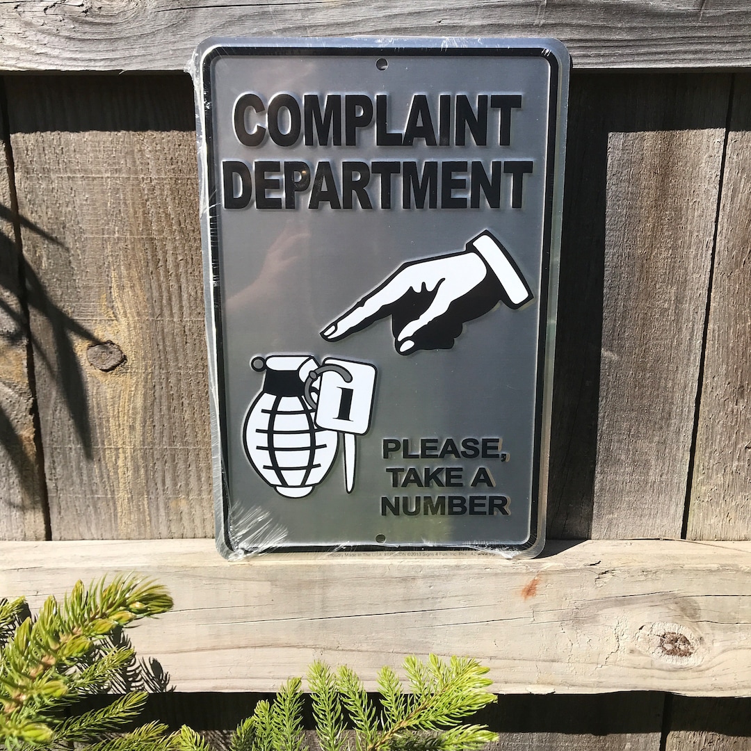 Funny Signs Funny Gifts Gag Gifts for Coworkers White Elephant Gifts for  Office Signs Complaint Department Signs Garage Signs for Him Gifts - Etsy, image size:1080x1080