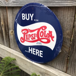12&quot; Licensed Pepsi Sign Pepsi Signs Pepsi Gifts Soda Pop Ads Bar Sign Bar Signs Soda Pop Signs Buy Pepsi Cola Here Sign Bar Decor Pepsi Sign