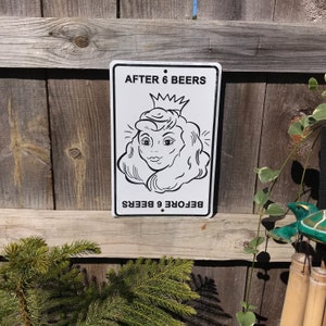 Beer Sign Beer Signs Funny Signs Bar Sign Bar Signs Bar Decor White Elephant Gifts for him Funny Beer Sign Before After 6 Beers Funny Gifts