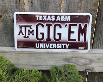 Texas A&M University Sign Texas AM Aggies Signs Dorm Sign College Sign Gift College Student Dorm Room Decor License Plate Texas Aggies Signs
