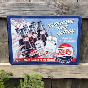 Licensed Pepsi Sign Pepsi Cola Signs Bar Sign Bar Signs Soda Signs Soda Pop Advertising Drink Pepsi Cola Take Home Carton Pepsi Signs Pepsi