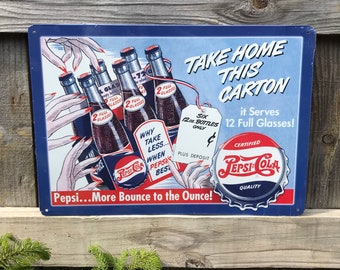 Licensed Pepsi Sign Pepsi Cola Signs Bar Sign Bar Signs Soda Signs Soda Pop Advertising Drink Pepsi Cola Take Home Carton Pepsi Signs Pepsi