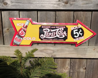 Licensed Pepsi Sign Licensed Pepsi Arrow Sign Bar Sign Bar Signs Soda Pop Signs Soda Pop Ads Pepsi Ads Soda Signs Sodas Bar Decor Pepsi Gift