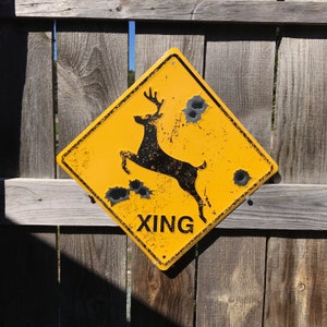 Deer Crossing Sign Deer XING Signs Deer Signs Deer Sign Outdoor Sign Outdoor Signs Animal Signs Cabin Signs Cabin Sign Deer Hunting Signs
