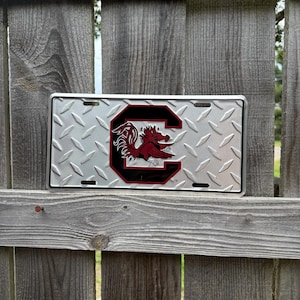 South Carolina Gamecocks Vanity Plate University of South Carolina License Plate Front of Truck College Acceptance USC Gift College Student