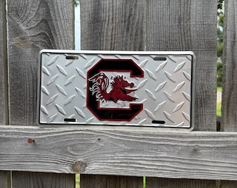 Placa personalizada dos Gamecocks da Carolina do Sul Placa de licença da Universidade da Carolina do Sul Frente do caminhão Aceitação na faculdade Presente da USC Estudante universitário