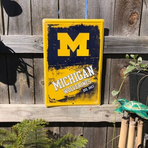 University of Michigan Sign University of Michigan Wolverines Sign U of M Wolverines Dorm Sign Gift for College Student Dorm Room Decor UofM