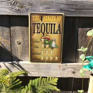 Tequila Sign Drinking Signs Alcohol Signs Funny Signs Bar Sign Bar Signs 4 Stages of Tequila Sign Tequila Gifts Drinking Gifts 21st Birthday