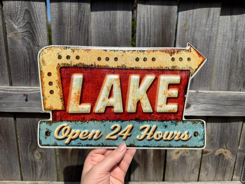 Small Win Sign Lake Sign Small Tin Sign Lakehouse Housewarming Gifts for Friend ...