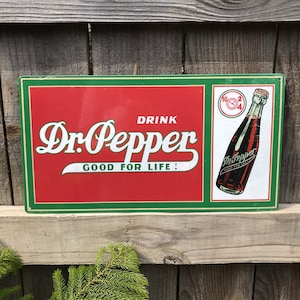 Letreros de Dr Pepper con licencia Letreros de Dr Pepper Letreros de refrescos Anuncios de refrescos Letreros de bar Letreros de bar Regalos de Dr Pepper Decoración de bar Letreros publicitarios de refrescos
