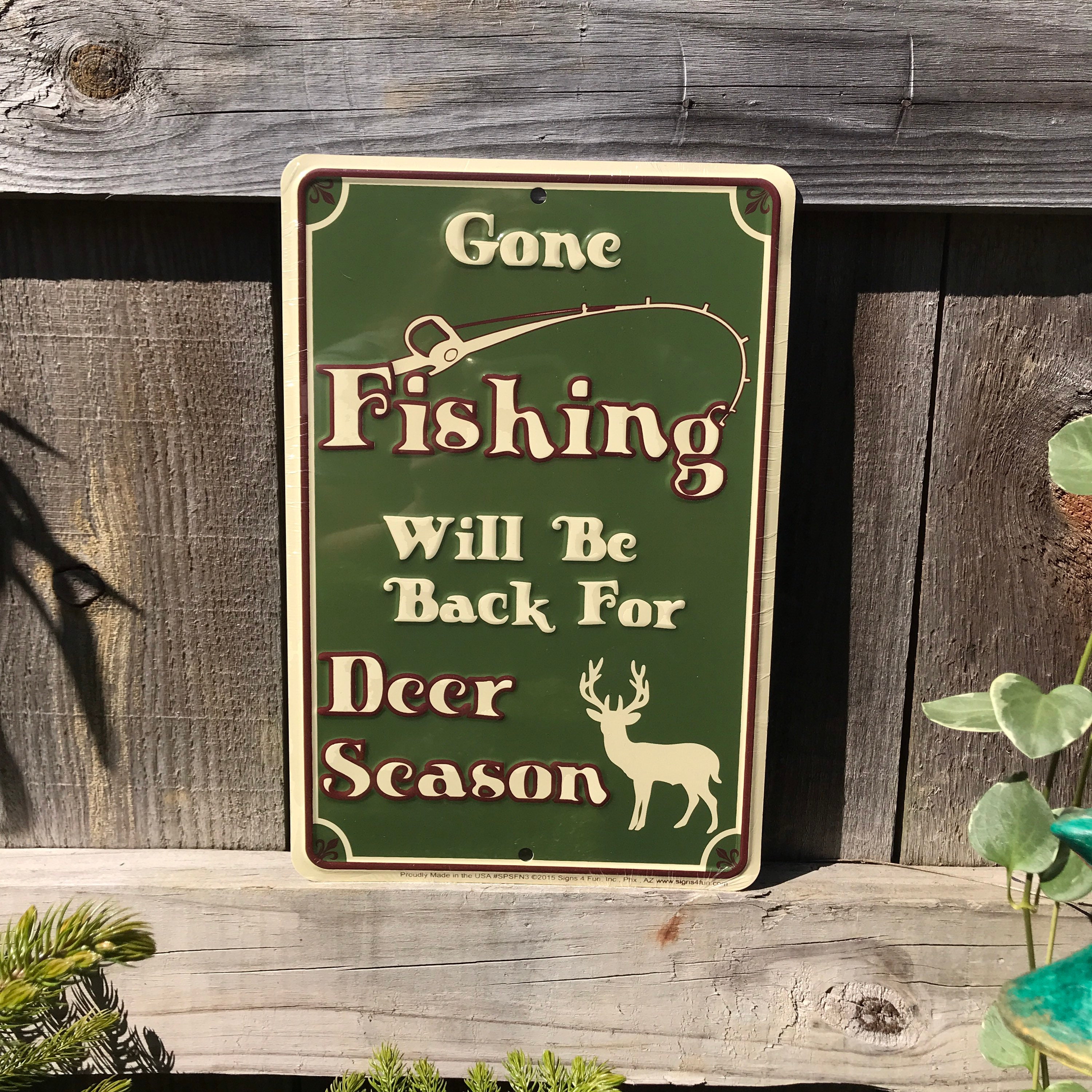 Gone Fishing Sign Plaque Funny Fishing Gifts For Men Man Cave Shed Garage  Plaque