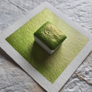 Chartreuse Green - Handmade Shimmer Watercolor Paint