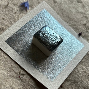 グリッターシルバー〜手作り水彩絵の具〜手作りシマー水彩絵の具 - 光沢のあるシルバーメタリック水彩絵の具